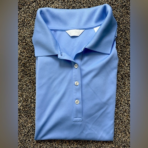 CALLAWAY Womens Blue Short Sleeve Snap Front Activewear Golf Shirt large - Picture 1 of 8